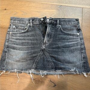 Agolde Charcoal Denim A-Line Skirt